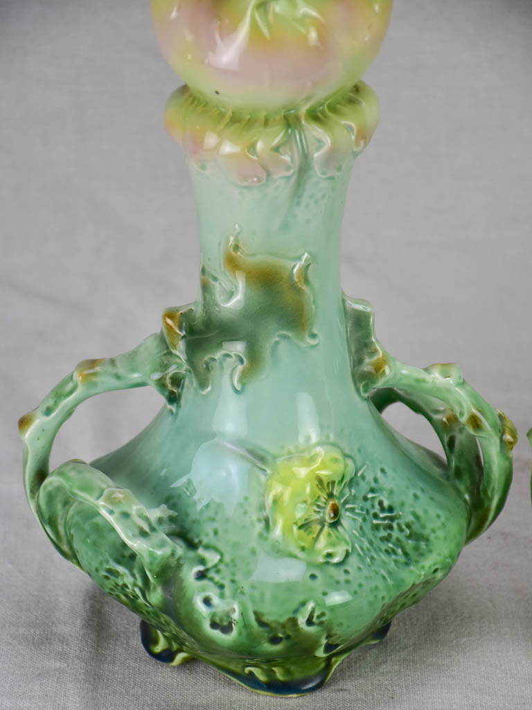 Pair of pretty Art Nouveau vases with maker's mark