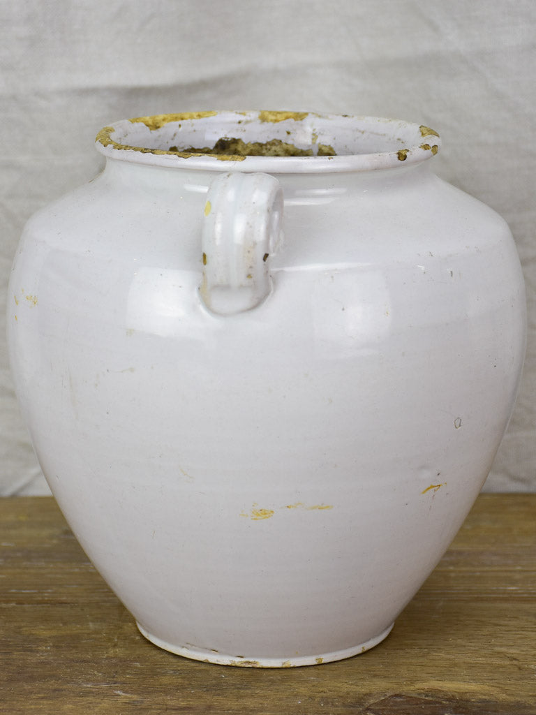 Antique French pot - white 8¾"