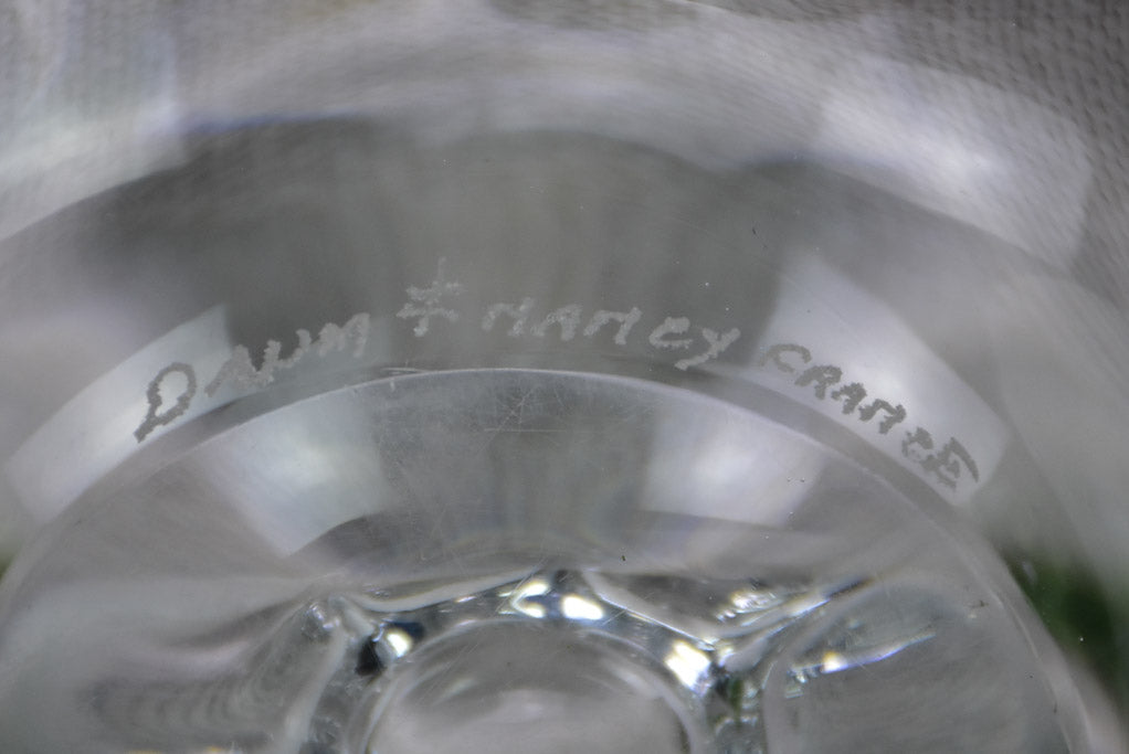 Mid century French Daume glass ashtray 6" flower