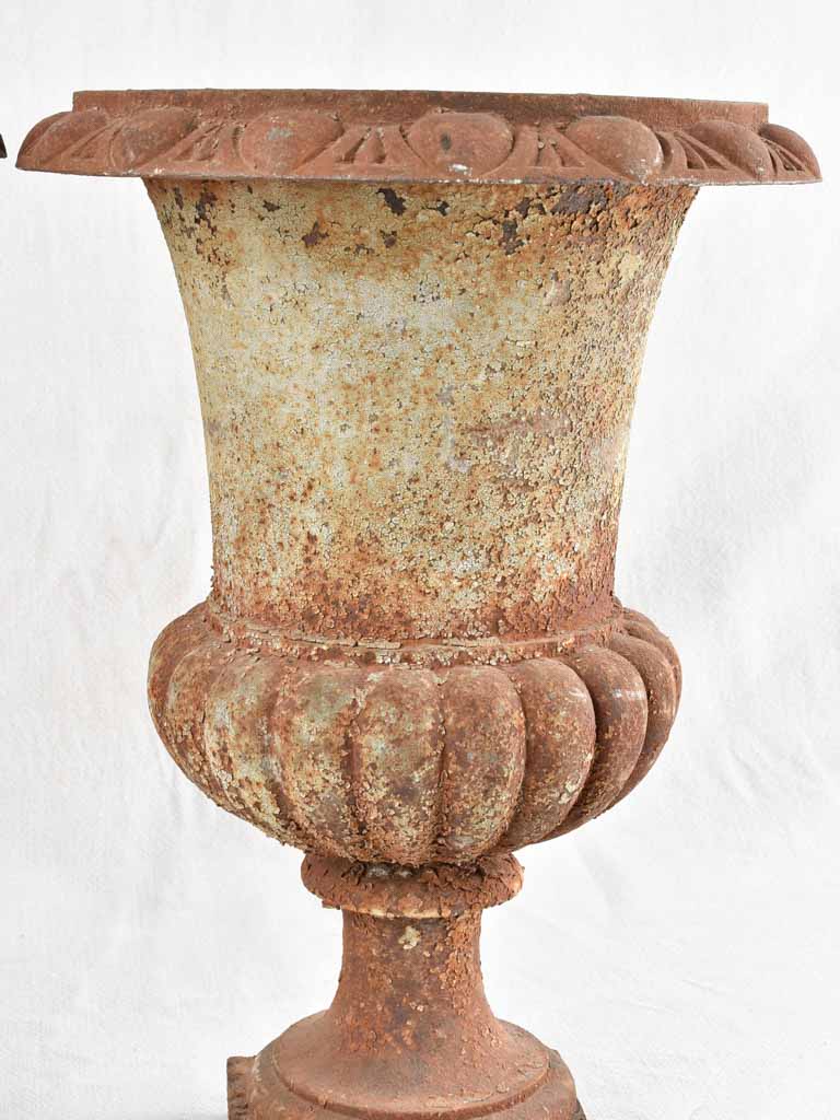 PAIR OF CAST IRON MEDICI PLANTERS - 19TH CENTURY 17"