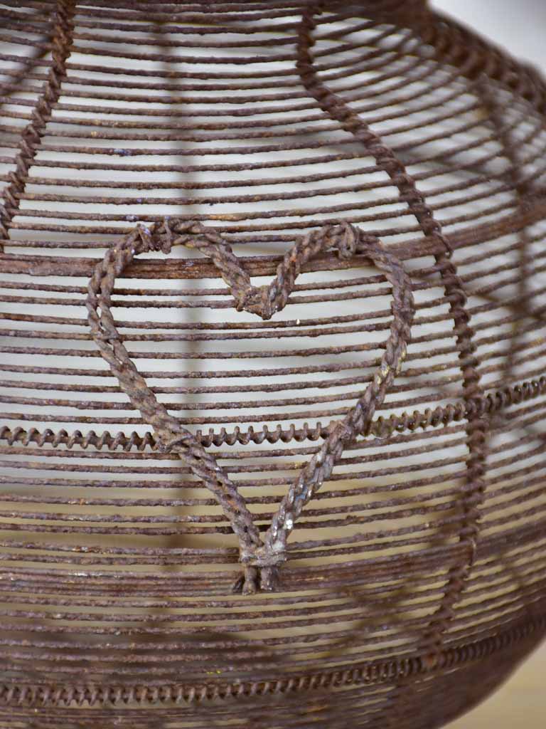 Antique French wire egg basket