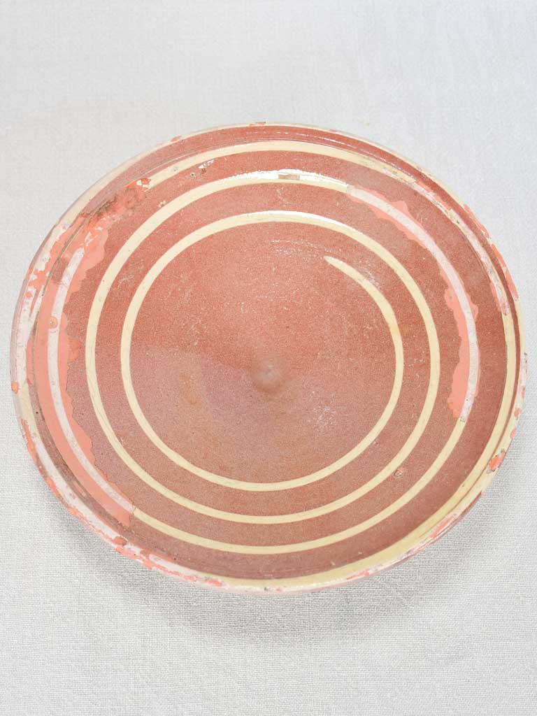 Antique clay omelette plate 11¾"