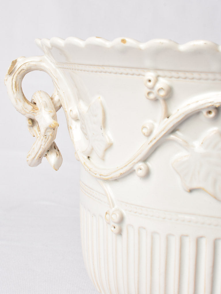 Ceramic Tessier Cachepot with Twisted Details