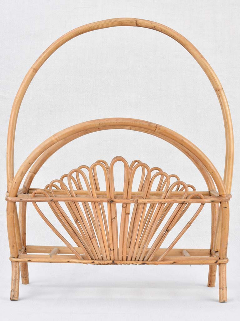 Magazine stand, wicker, vintage (1970s)