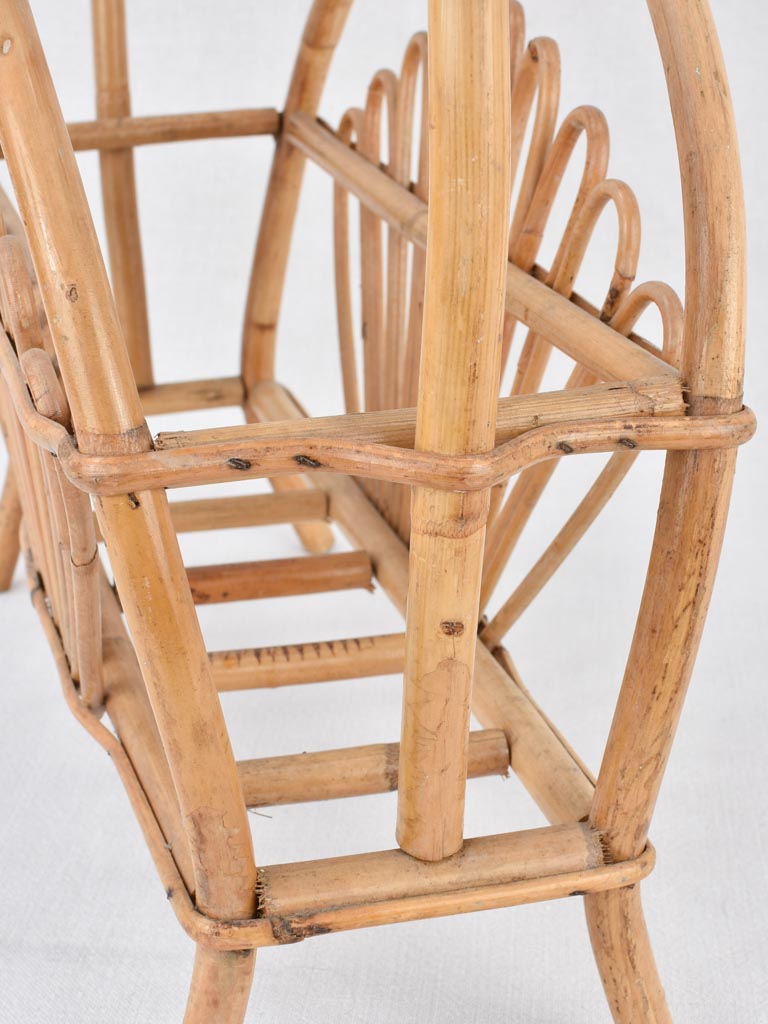 Magazine stand, wicker, vintage (1970s)
