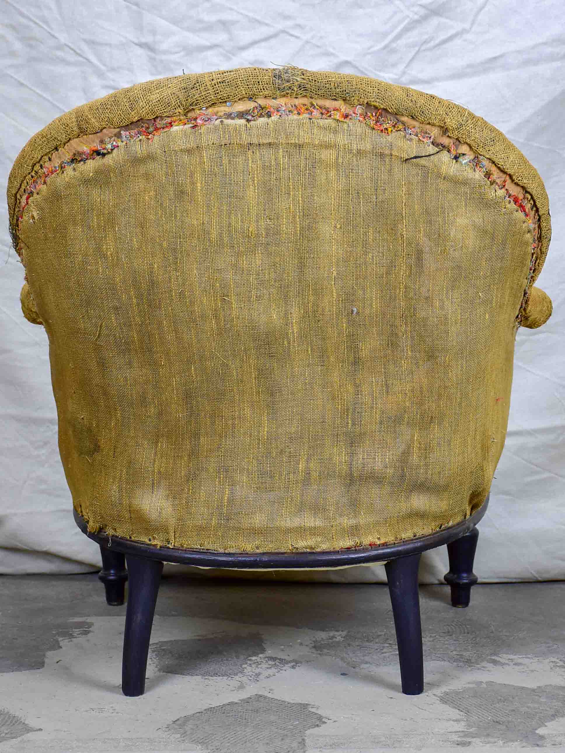19th Century Napoleon III 'toad' armchair