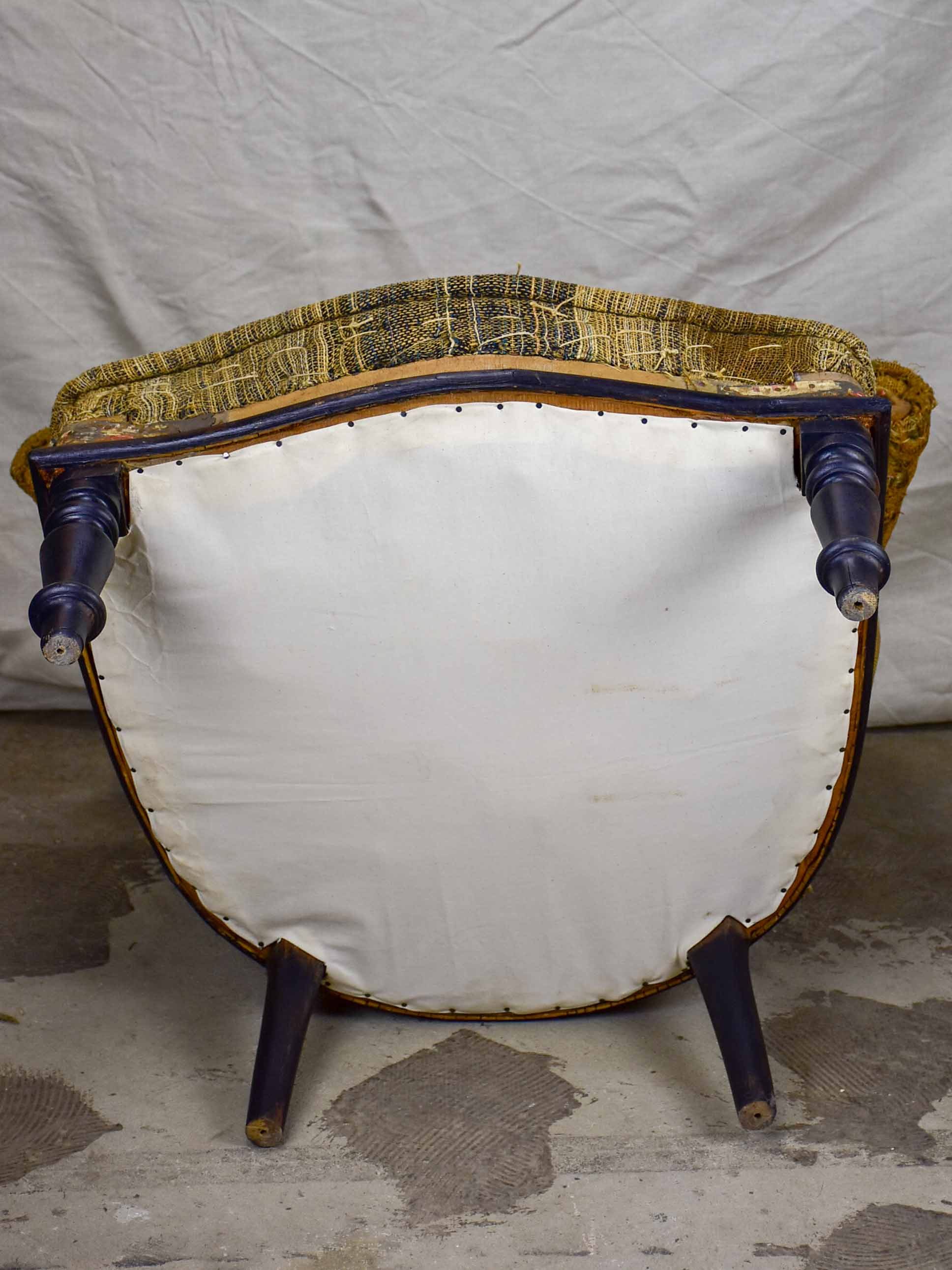 19th Century Napoleon III 'toad' armchair