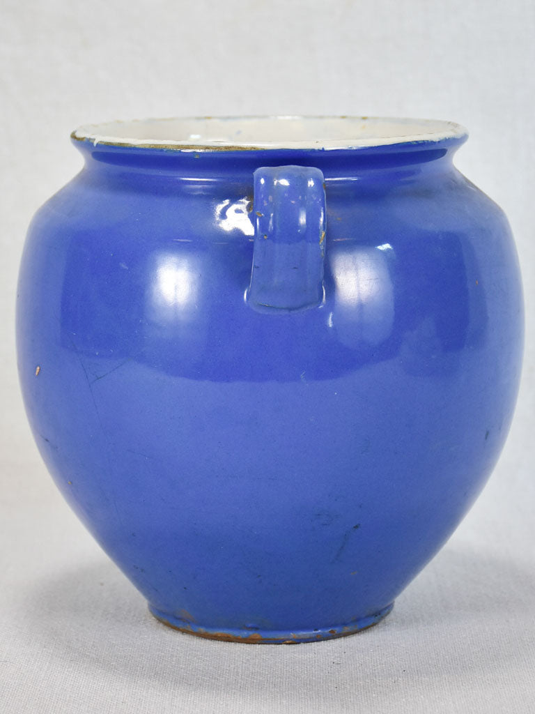 French blue preserving pot 8¼"