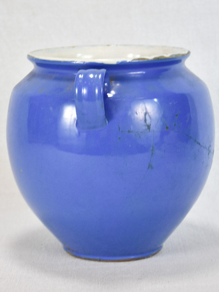 French blue preserving pot 8¼"