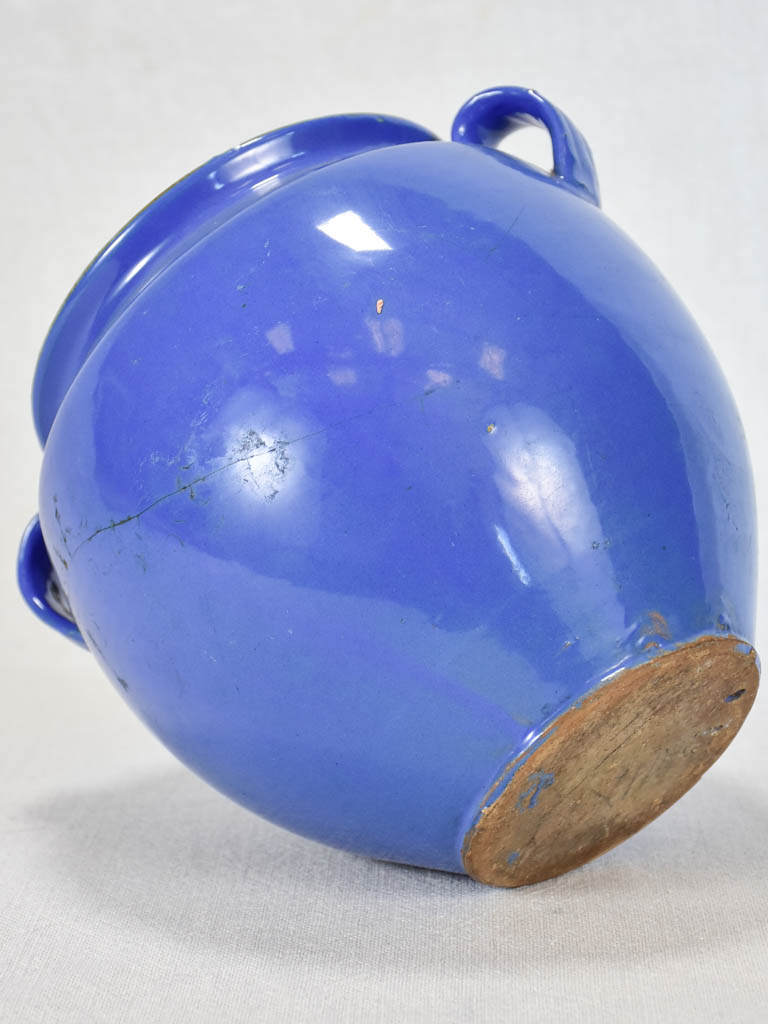 French blue preserving pot 8¼"