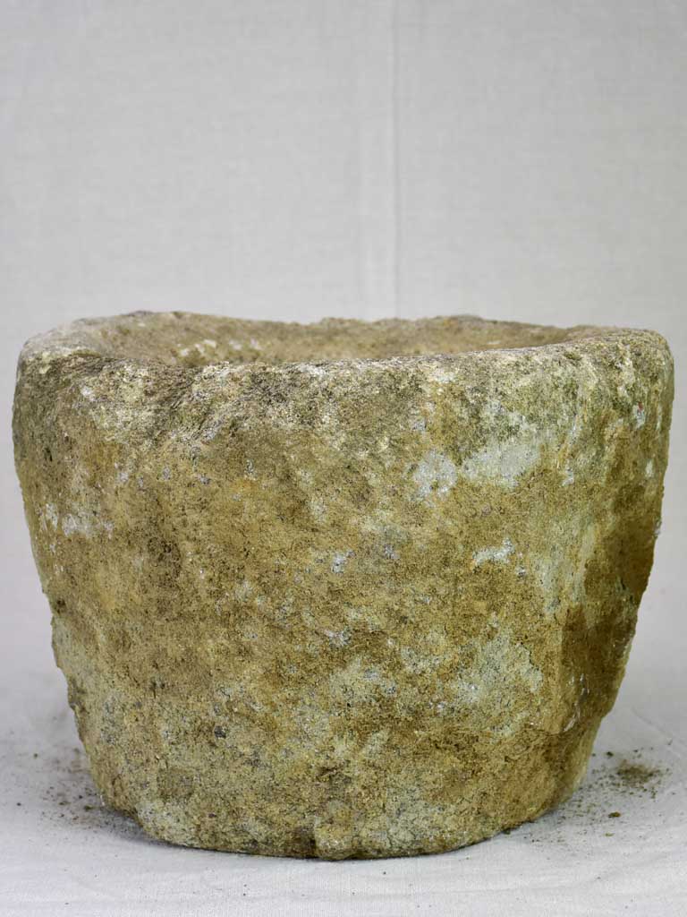 Rustic salvaged volcanic stone trough / planter - large 15"