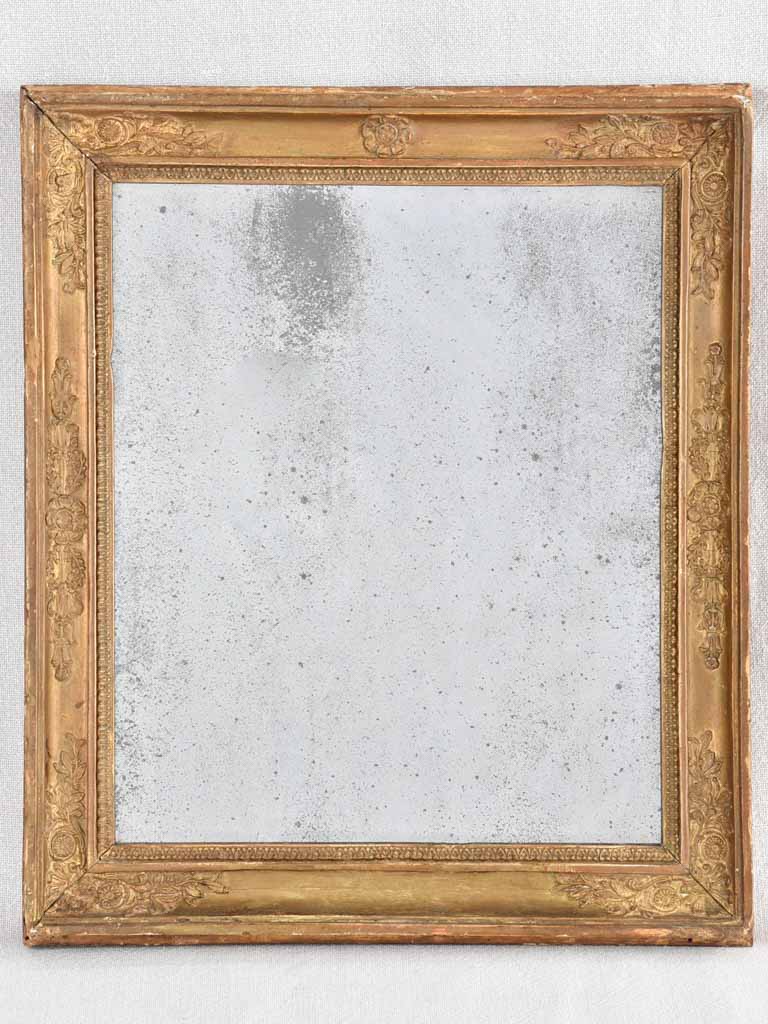 SMALL 19TH CENTURY FRENCH GILDED MIRROR 15¾" x 13¾"
