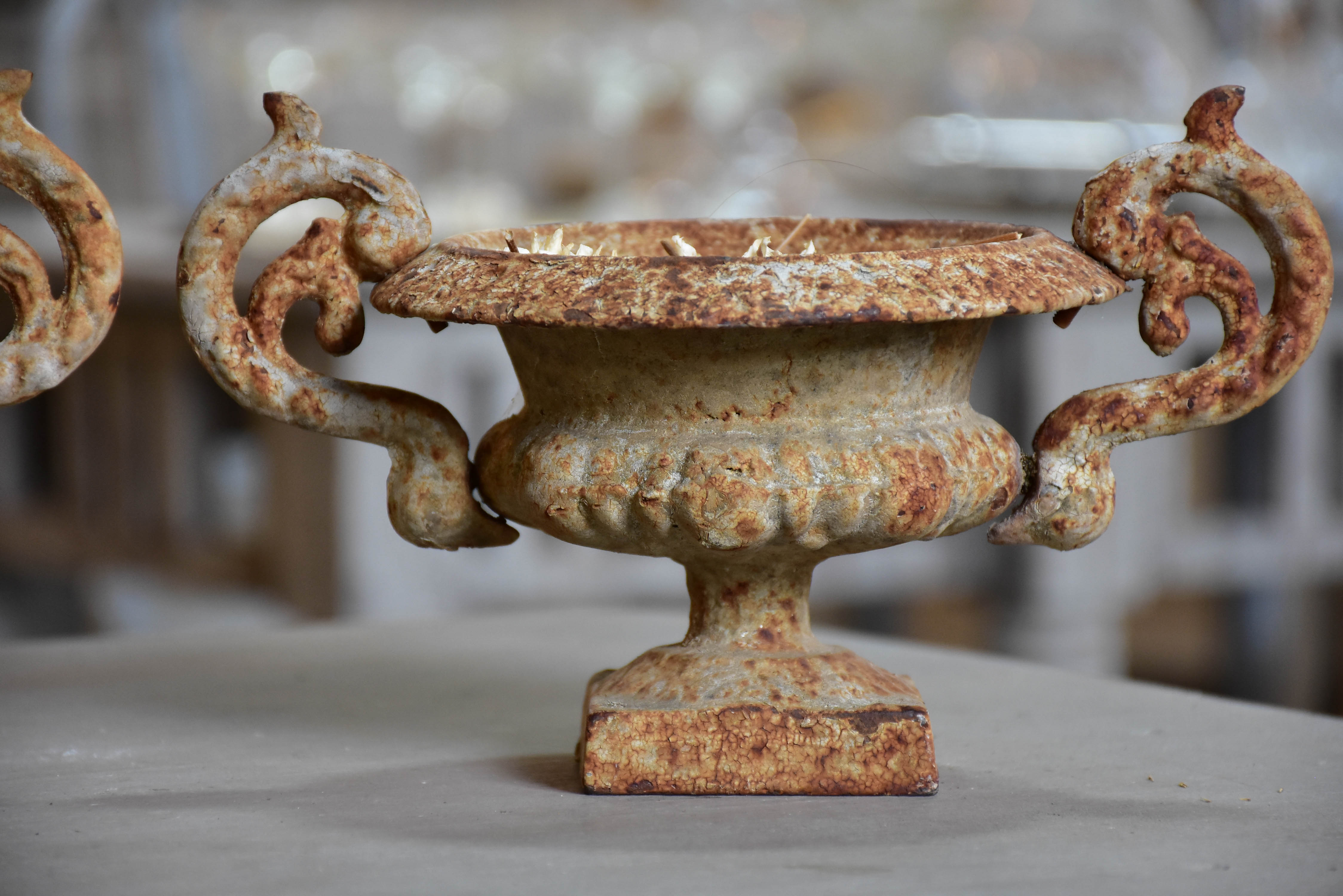 Pair of small antique French Medici urns