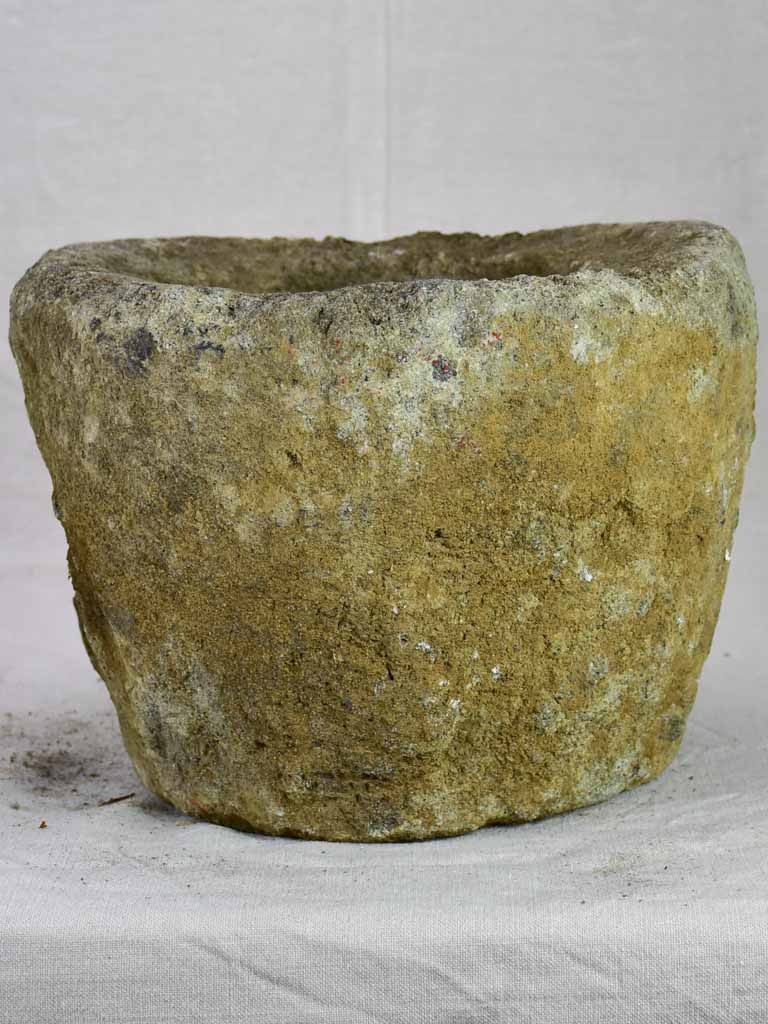 Rustic salvaged volcanic stone trough / planter - large 15"