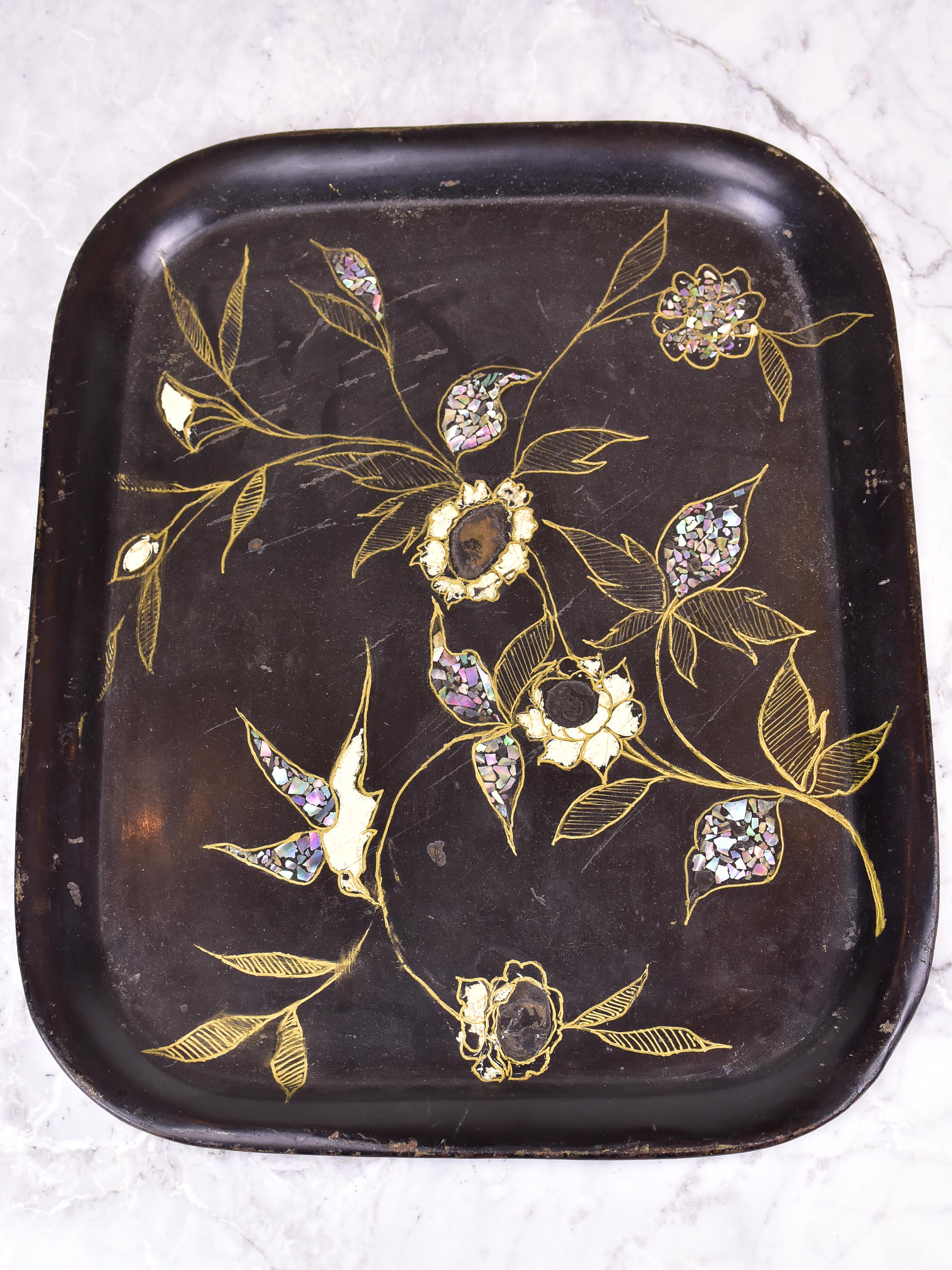Napoleon III tray with mother of pearl