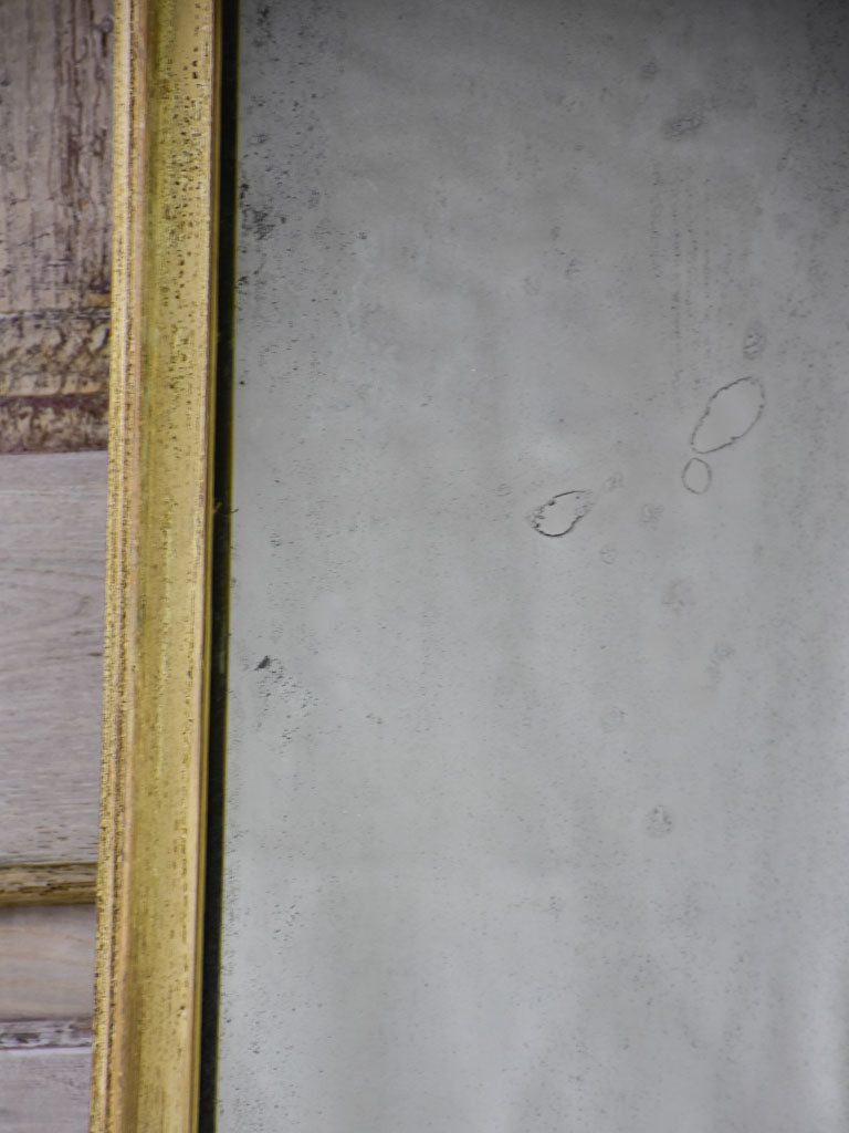 Large early 20th-century rectangular mirror with light wood frame and original glass 69¾" x 17¼"