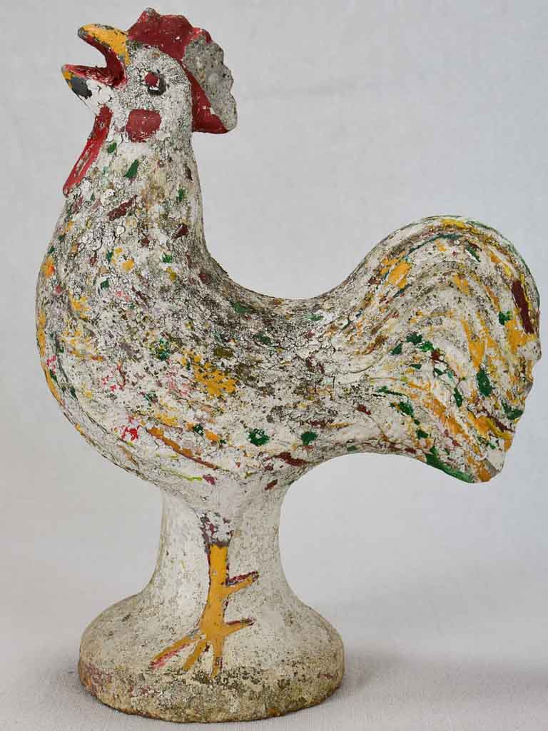 1960s sculpture of a crowing rooster 13½"