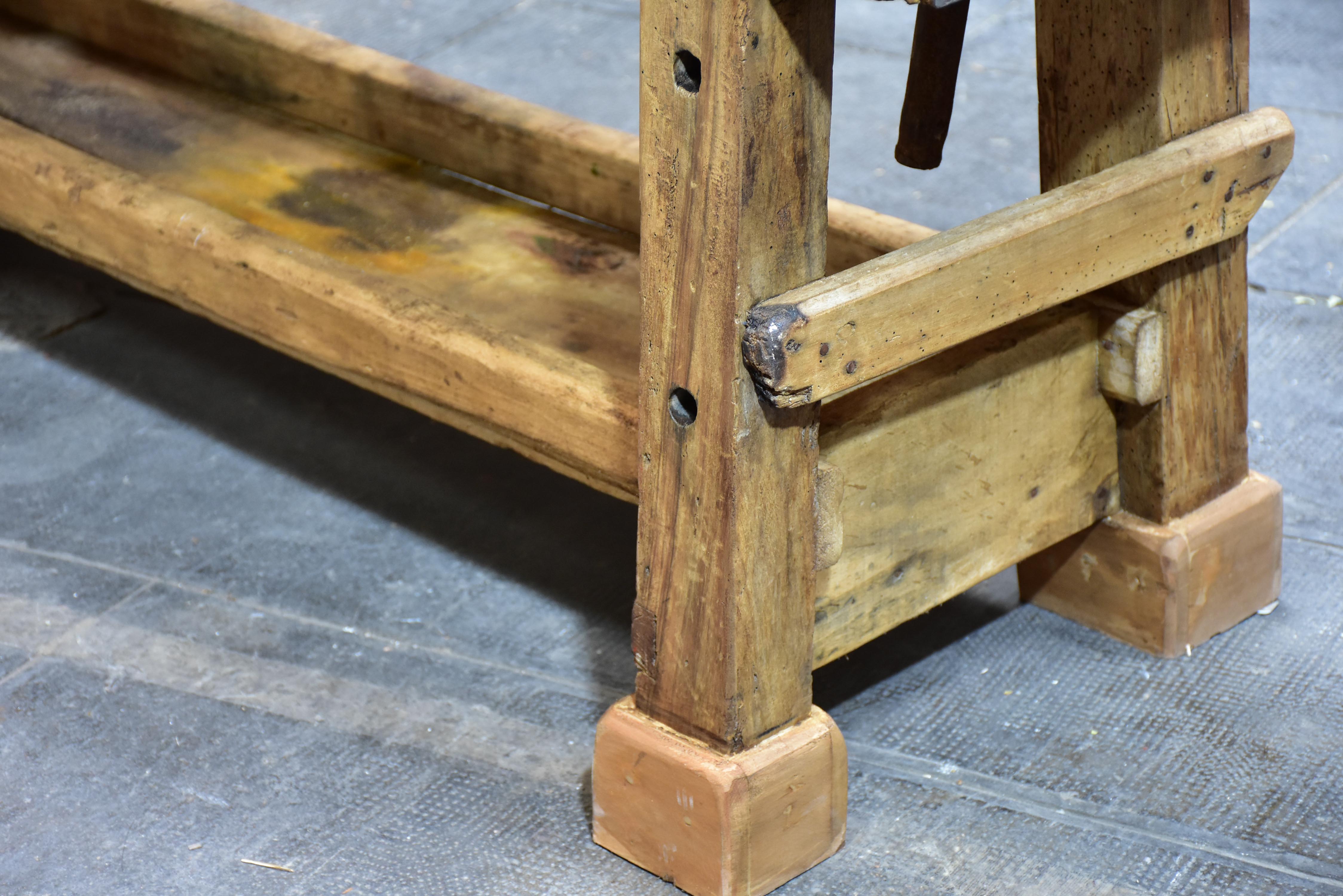 Rustic vintage French workbench