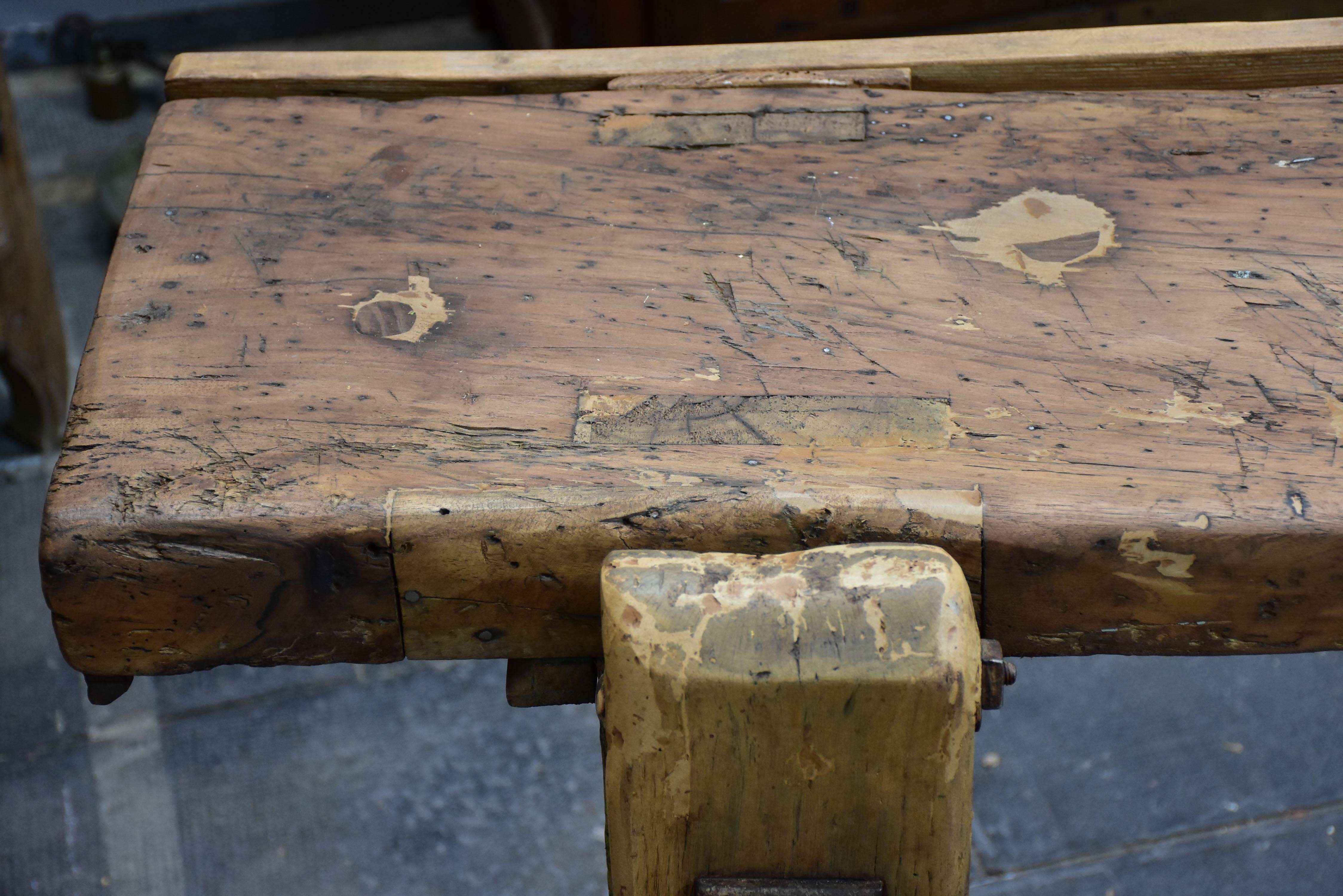 Rustic vintage French workbench