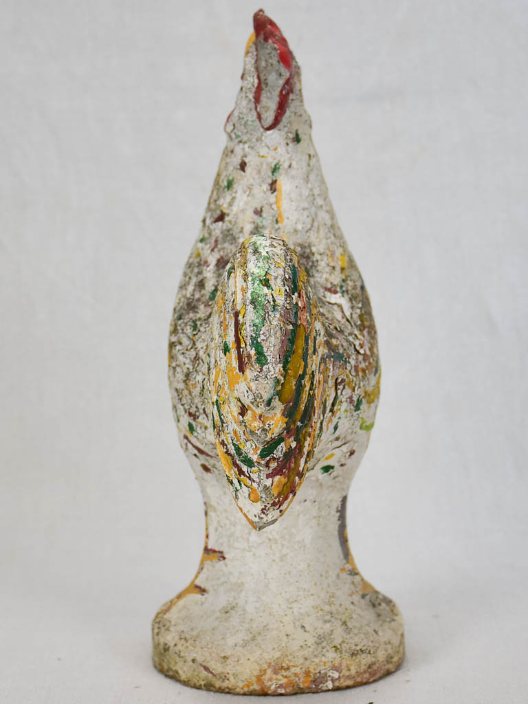 1960s sculpture of a crowing rooster 13½"