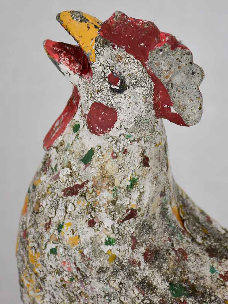 1960s sculpture of a crowing rooster 13½"