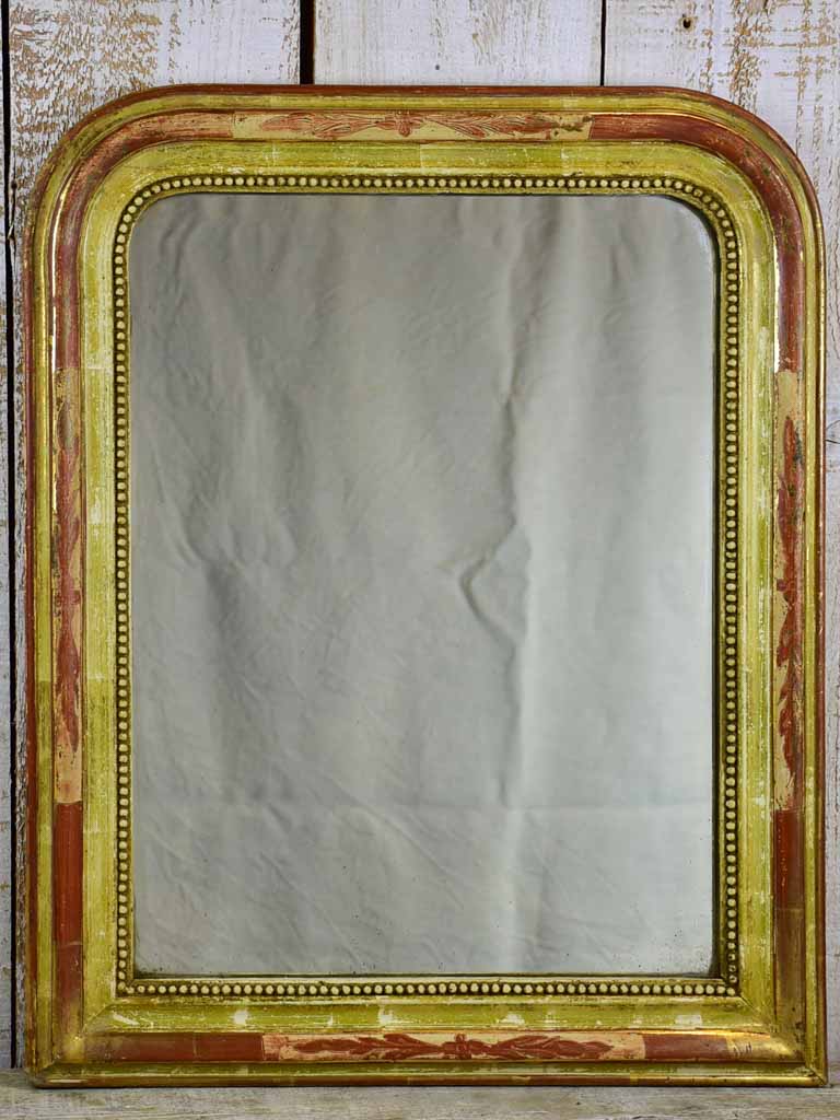 Antique French Louis Philippe mirror with rustic frame 20¾" x 25½"
