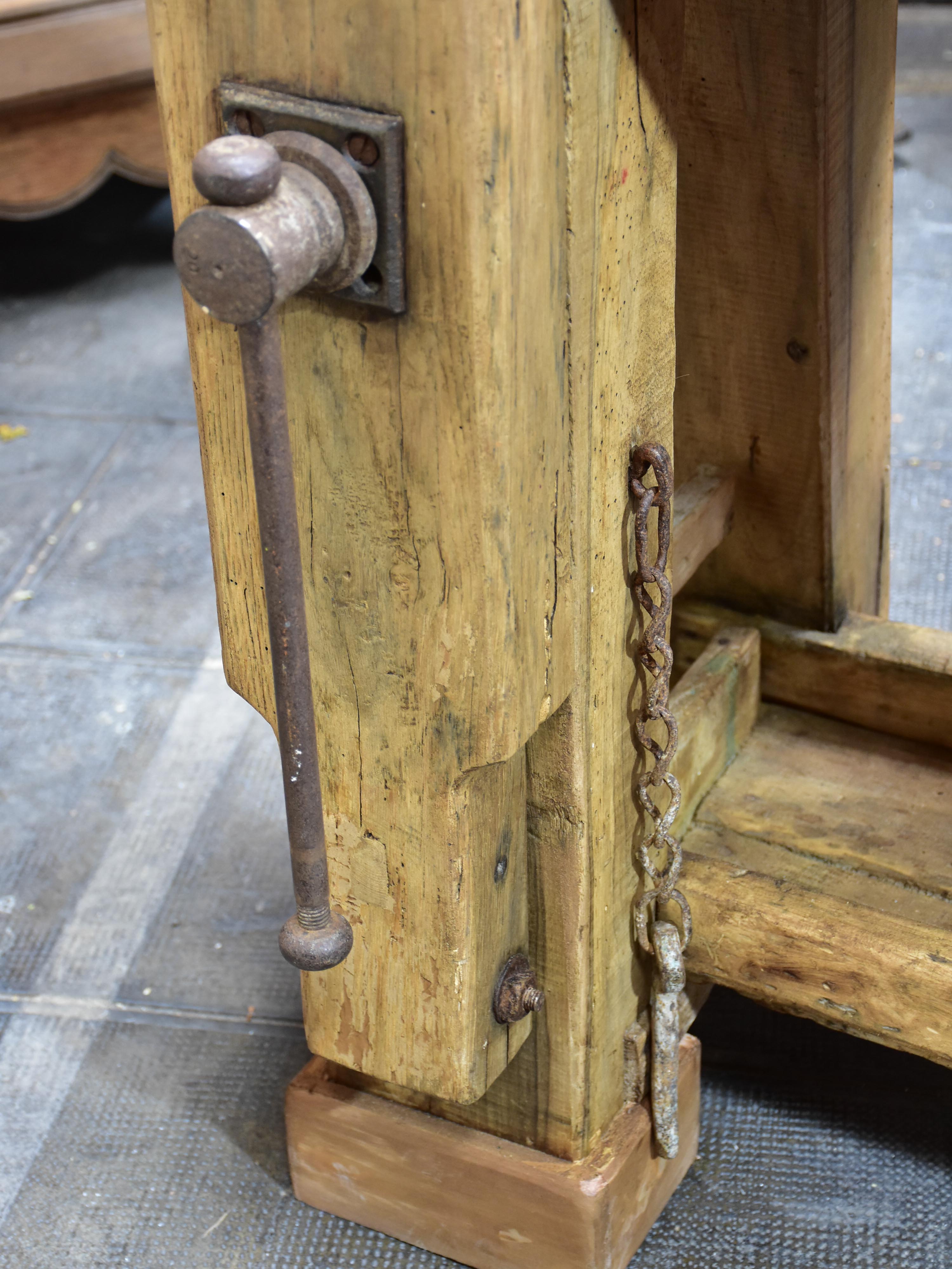 Rustic vintage French workbench
