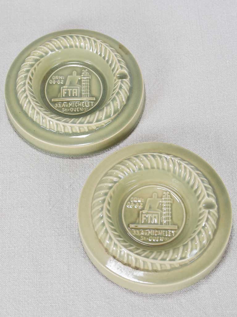 Pair of Saint Ouen Michelet ashtrays 6¼"