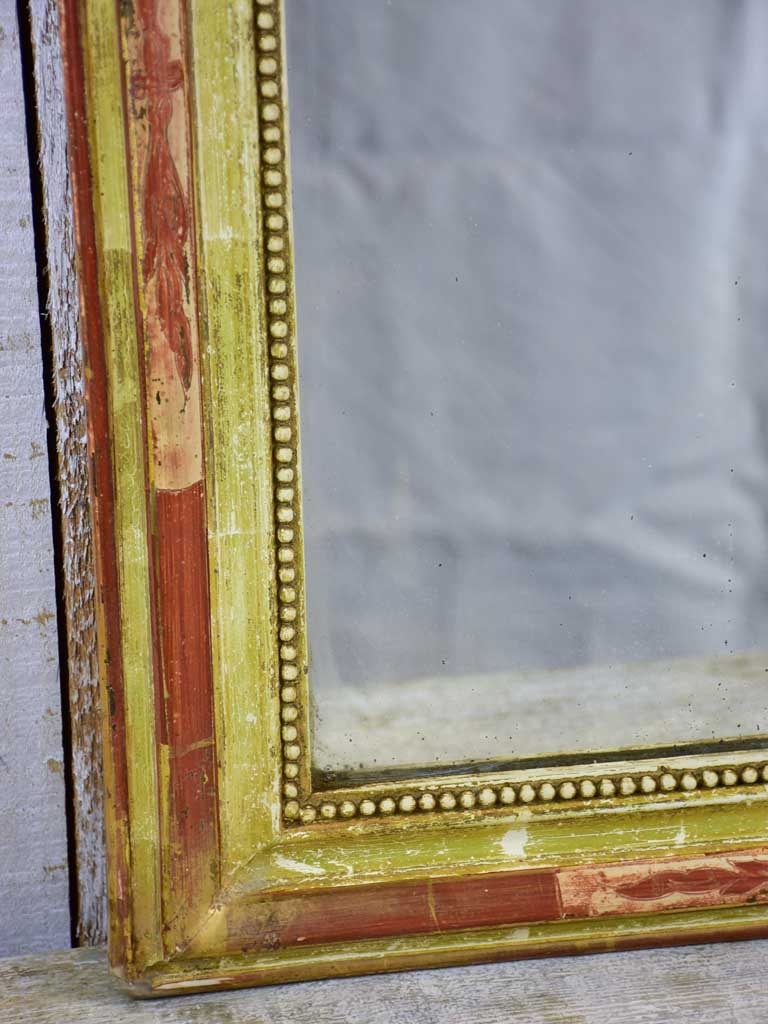 Antique French Louis Philippe mirror with rustic frame 20¾" x 25½"