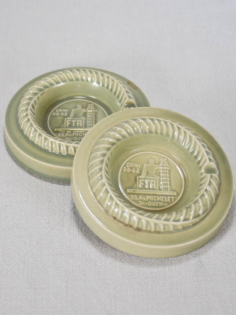 Pair of Saint Ouen Michelet ashtrays 6¼"