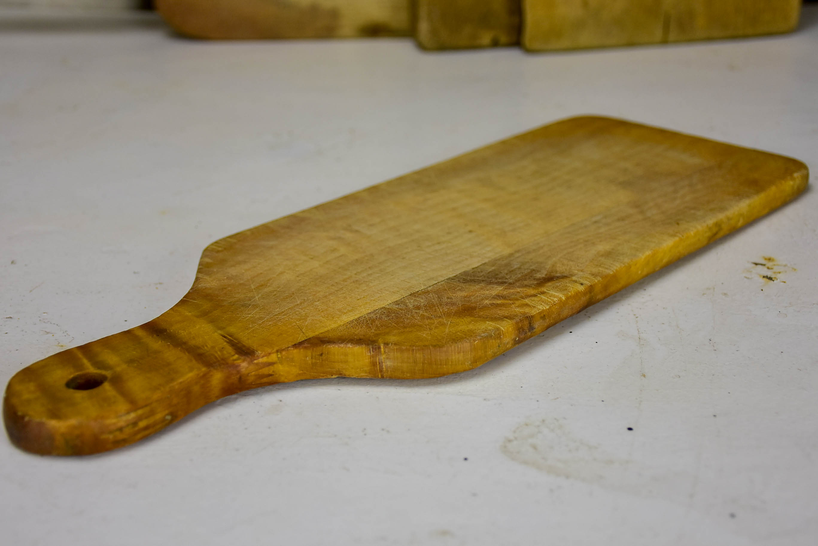 Antique French cutting board with curved edges 15 ¾''