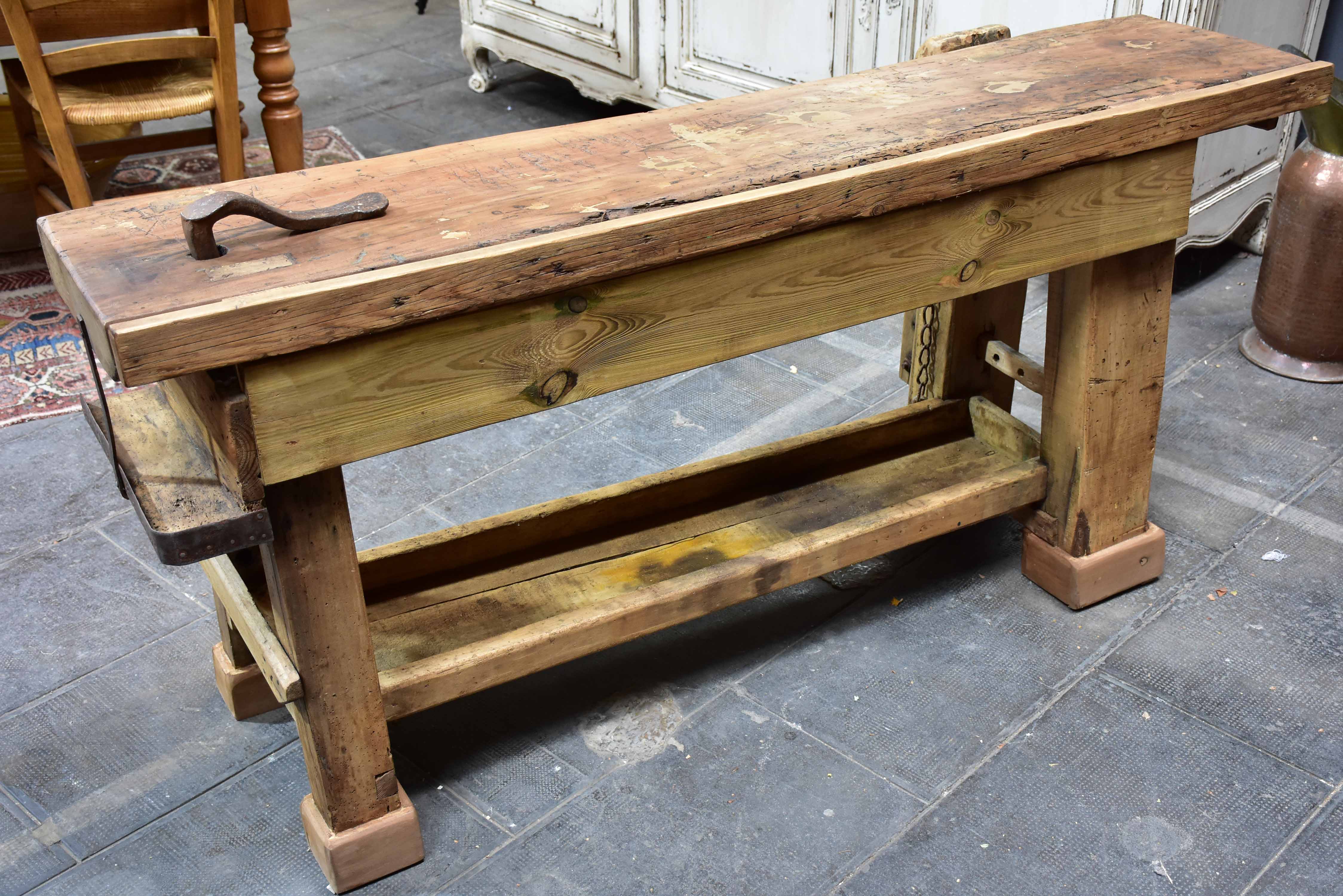 Rustic vintage French workbench