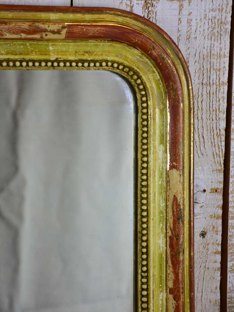 Antique French Louis Philippe mirror with rustic frame 20¾" x 25½"
