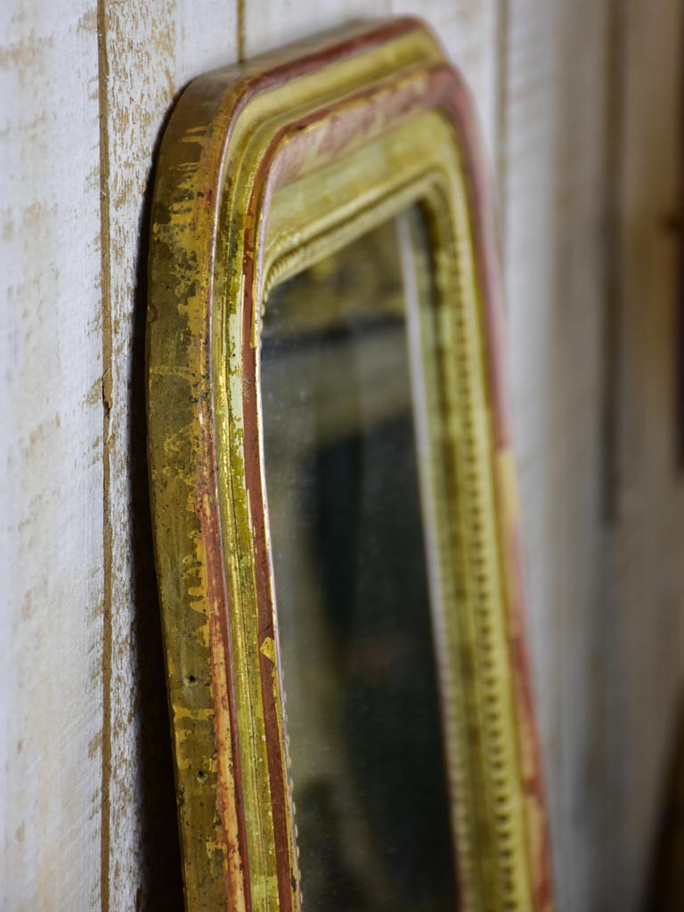 Antique French Louis Philippe mirror with rustic frame 20¾" x 25½"