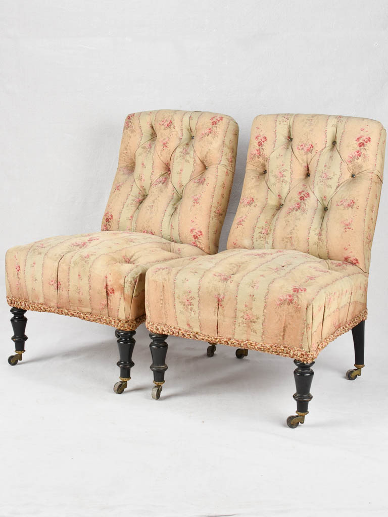 PAIR OF NAPOLEON IIII SLIPPER CHAIRS - 19TH CENTURY