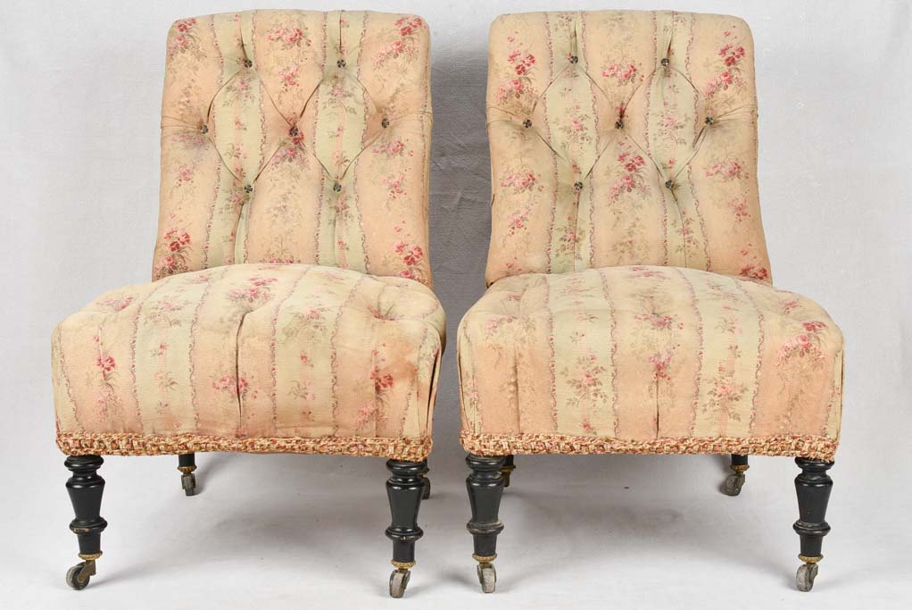 PAIR OF NAPOLEON IIII SLIPPER CHAIRS - 19TH CENTURY