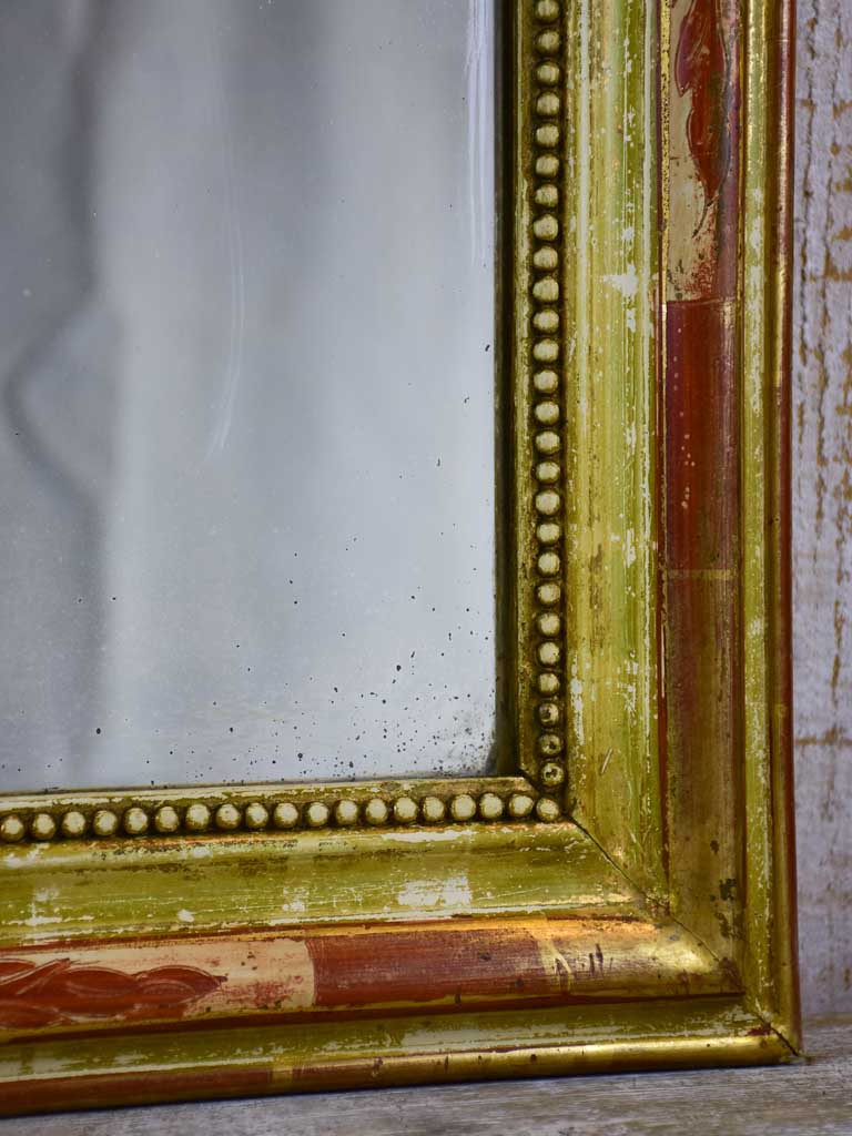Antique French Louis Philippe mirror with rustic frame 20¾" x 25½"