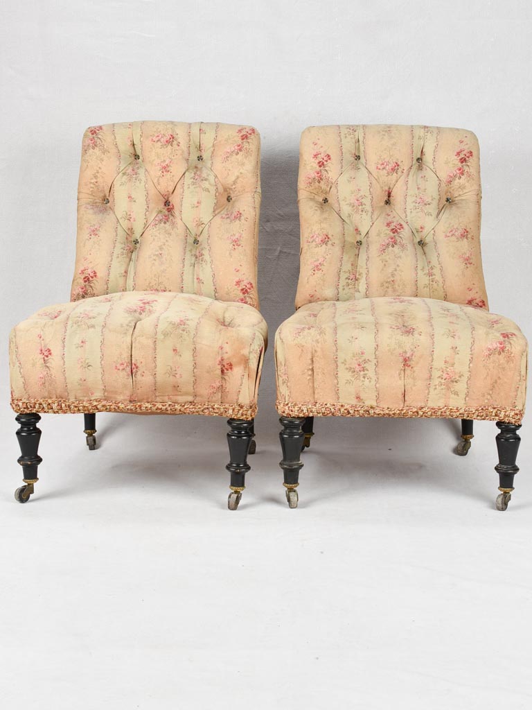 PAIR OF NAPOLEON IIII SLIPPER CHAIRS - 19TH CENTURY