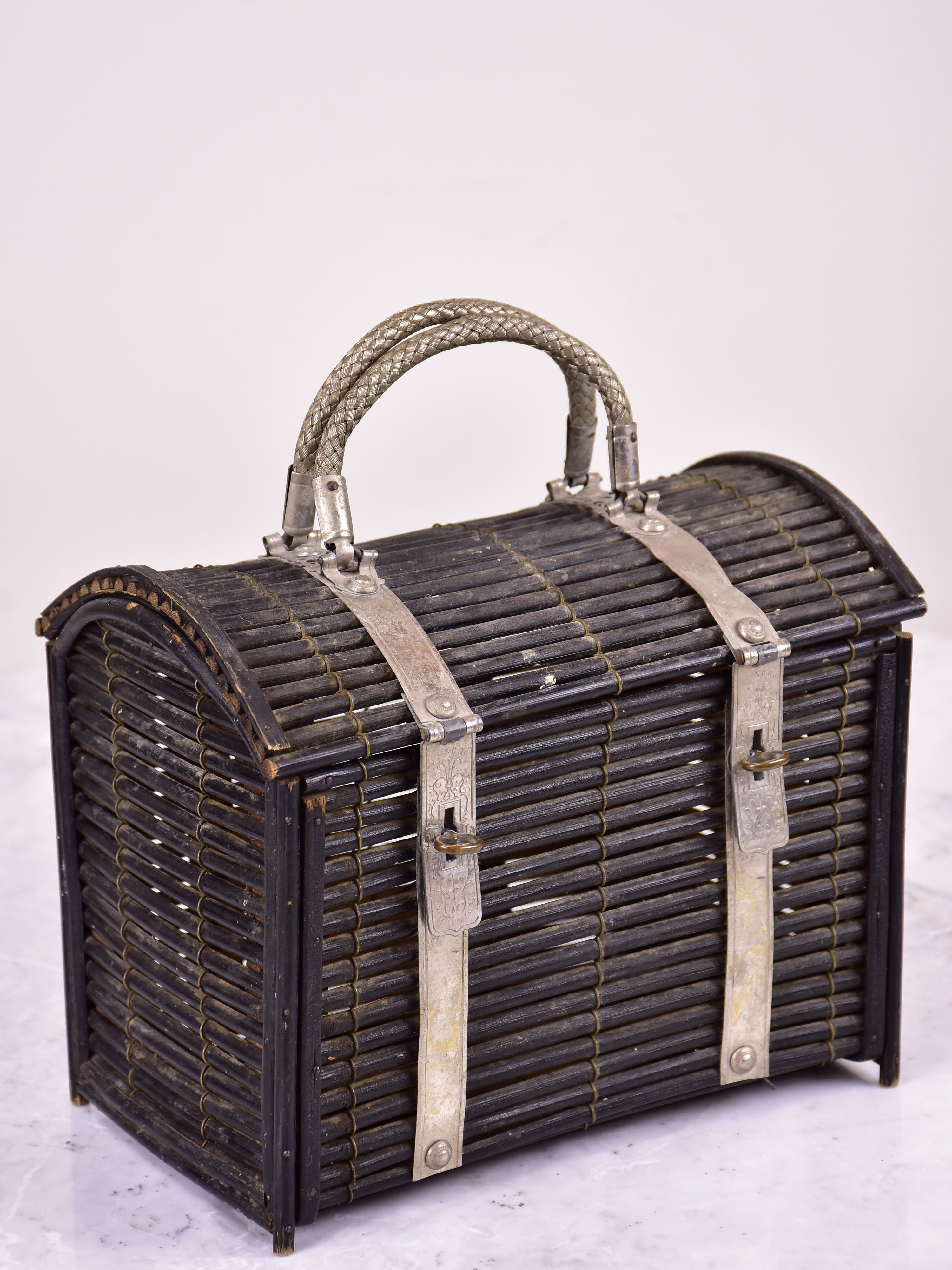 Antique French children's lunch basket