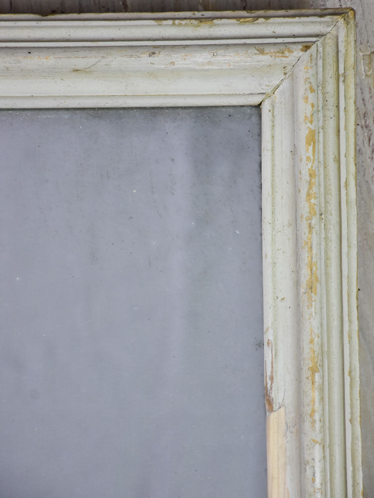 Early 20th-century square mirror with beige timber frame and original glass 34¼"