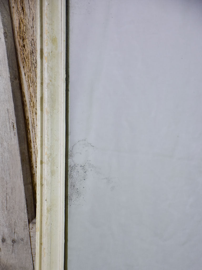 Early 20th-century square mirror with beige timber frame and original glass 34¼"