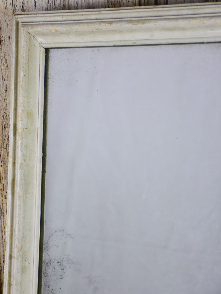 Early 20th-century square mirror with beige timber frame and original glass 34¼"