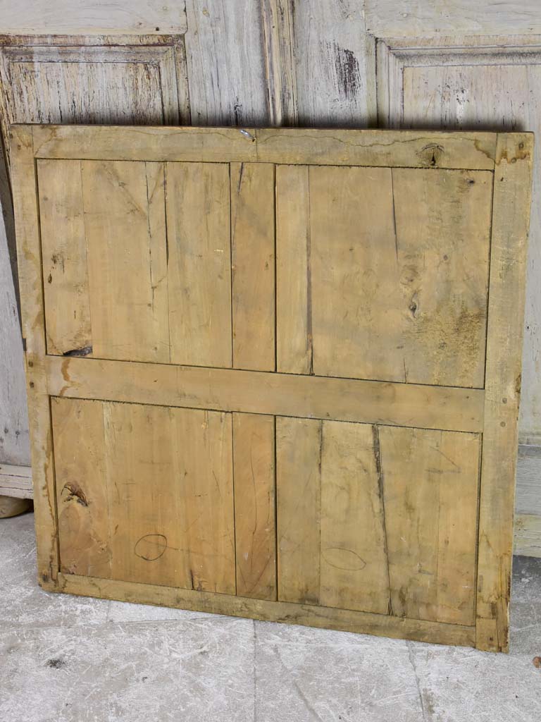 Early 20th-century square mirror with beige timber frame and original glass 34¼"