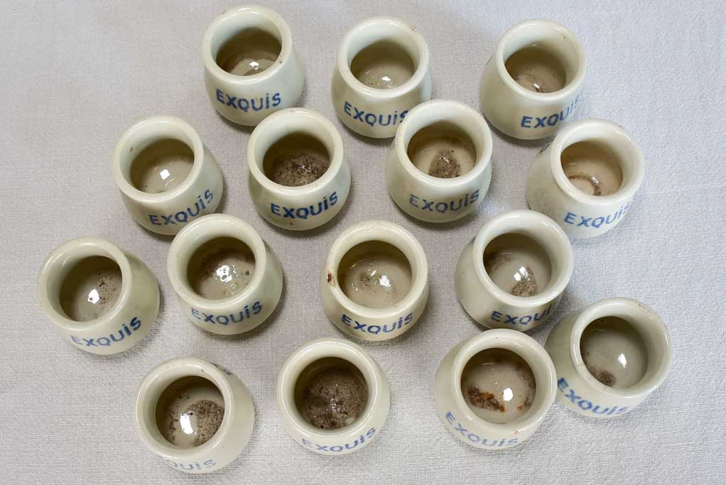 Collection of 15 Exquis yogurt pots 3½"