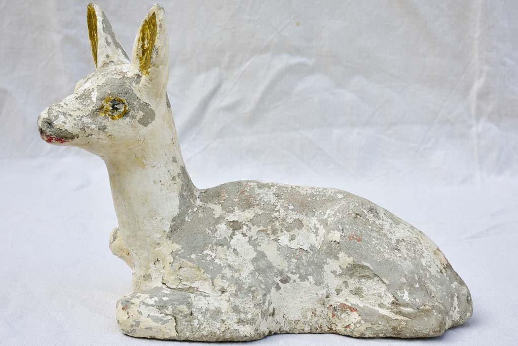 Mid century cement garden sculpture of a baby deer