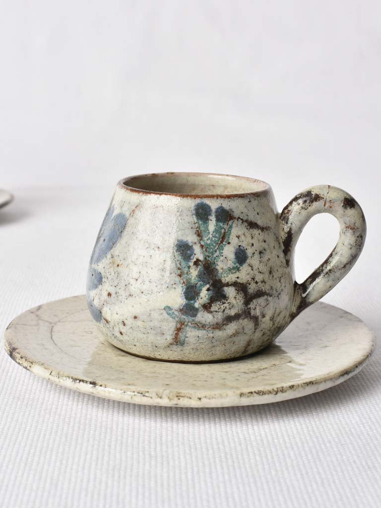 Petite hand painted sandstone coffee service - Jacqueline Reynaud Le Murier (1955-1982)