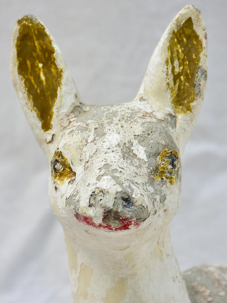 Mid century cement garden sculpture of a baby deer