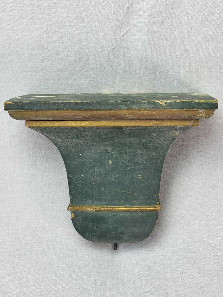 Pair of nineteenth-century French shelves with dark green patina