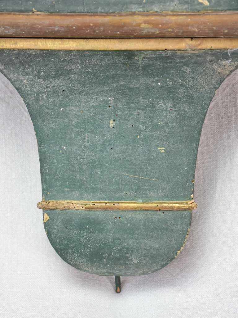 Pair of nineteenth-century French shelves with dark green patina