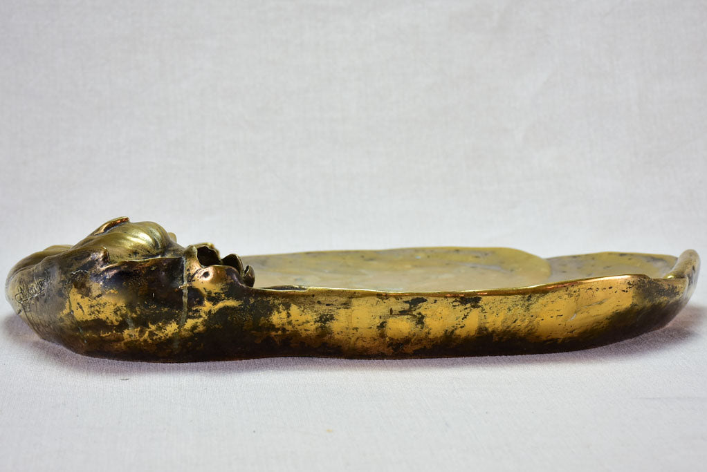 Large Austrian bronze Art Deco vide poche Goldscheider 18"